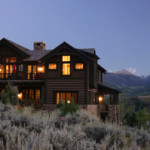 nighttime exterior shot of summit county home for sale